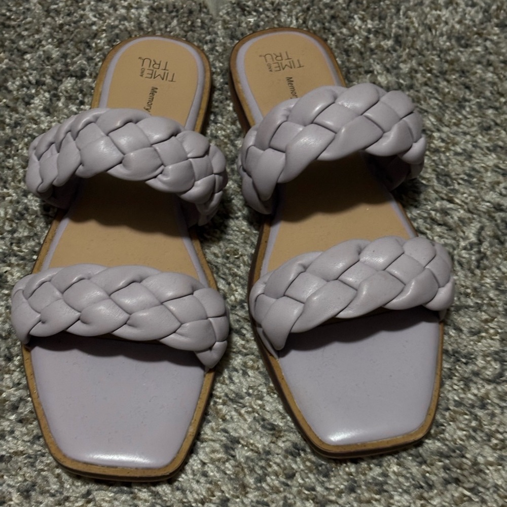 Time and Tru Purple Braided Sandals